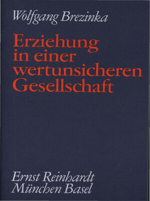 cover image of Erziehung in einer wertunsicheren Gesellschaft